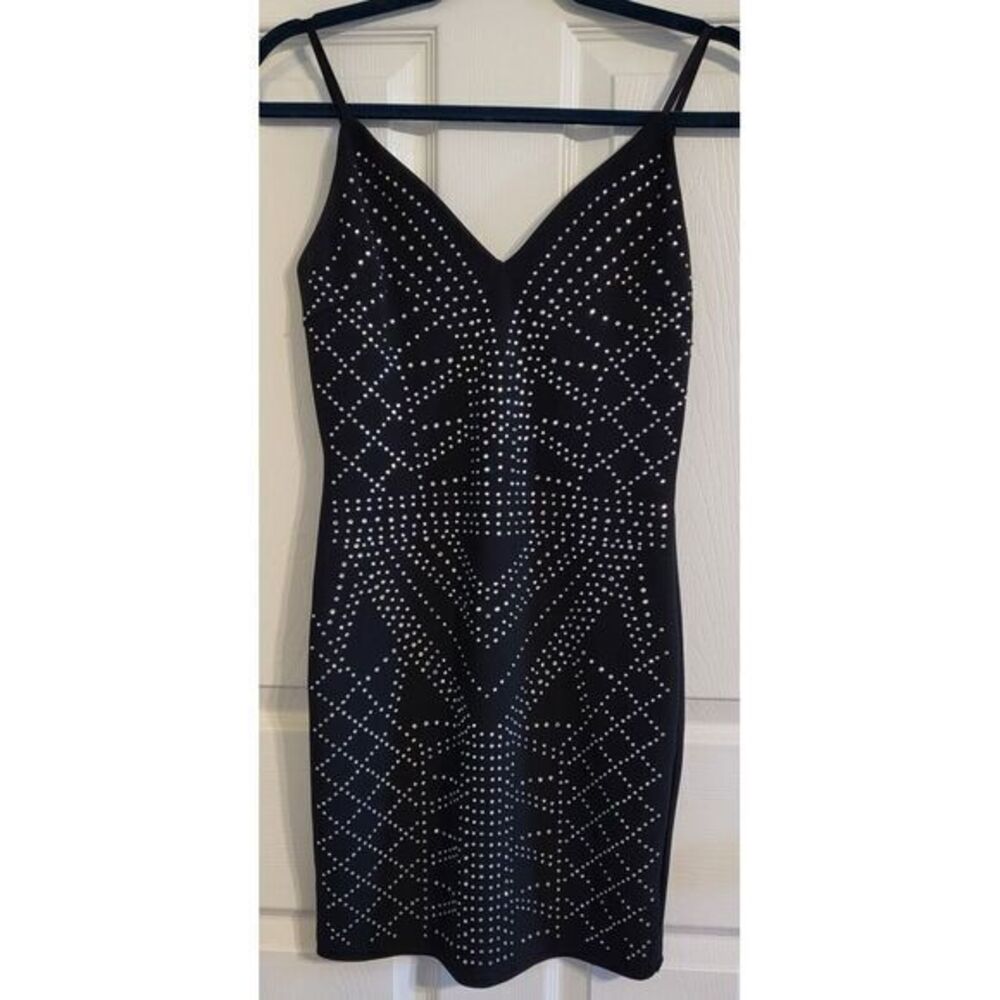 Papaya Womens Dress Black Size S Bedazzle Glitter Sequence Sheath Made In USA